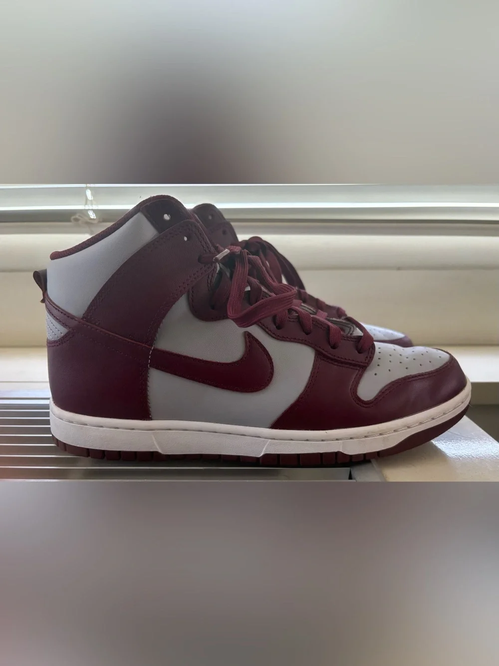 Nike 2022 Dunk High Dark Beetroot Burgundy Grey Sneakers Size 10 - Pristine